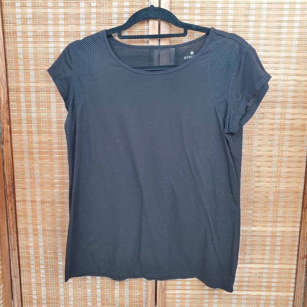 ♡ Athleta Black Short Sleeve Women's Tee Size Small - Picture 7 of 7